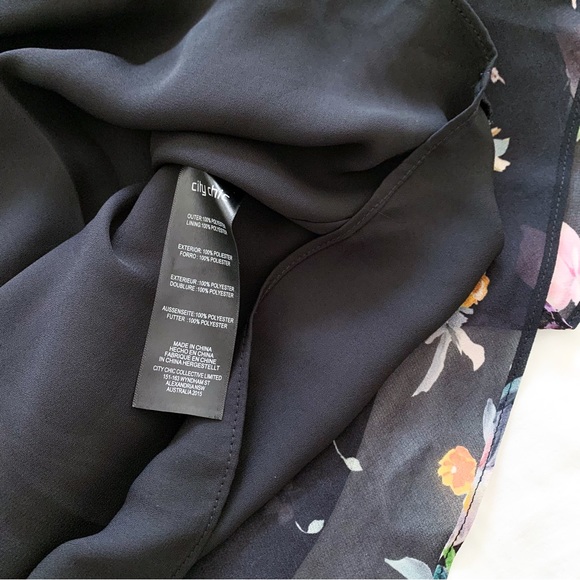 City Chic Flutter Rose Dress Black size S/16 - Picture 7 of 7